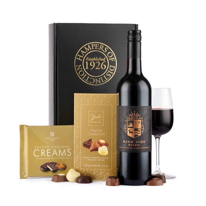 Red Wine And Chocolates Christmas Gift Box Hamper